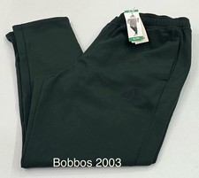 Adidas Men's Fleece Tapered Zip Leg Pants, Green, Size XL