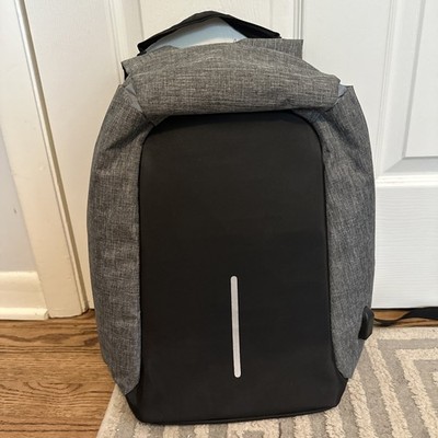 Antitheft Expandable Backpack Strap Pocket Travel Bag Gray And Black