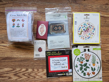 Lot of 7 small cross stitch kits - mixed subj...