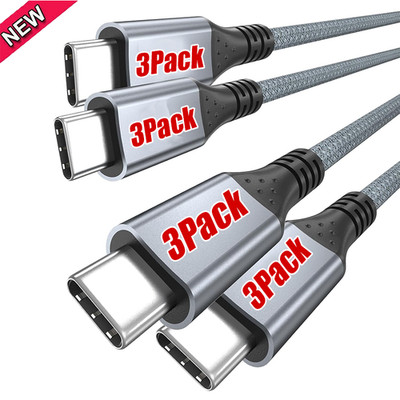 60W USB-C to USB-C Cable Fast Charger TypeC PD Nylon Cord IPhone 17 Samsung LOT