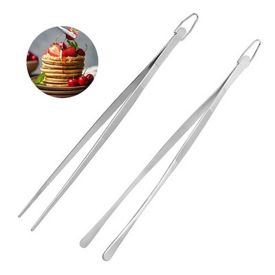 Kitchen Tweezers Tongs 30cm Fine Extra-long Stainless Steel Cooking for Tools