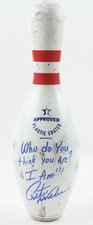 PETE WEBER signed  quote-inscribed Tournament-Used Bowling Pin JSA Witness