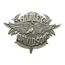 Harley-Davidson Winged Eagle Logo Pin Made in USA 2005 Pewter Finish 2”x1.5”