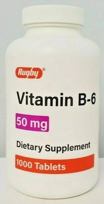 Rugby Vitamin B-6 50 mg 1000 Tablets (Exp: 09/2027)