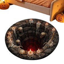 3D Printed Halloween Ghost Welcome Rug Spooky Indoor Floor Decor Gift Mat Home