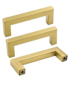 Goldenwarm Brushed Brass Drawer Pulls Kitchen Cabinet Door Handle  LSJ12GD76 New