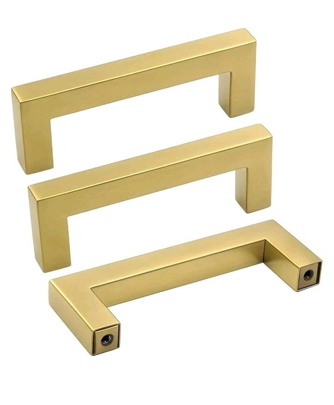 Goldenwarm Brushed Brass Drawer Pulls Kitchen Cabinet Door Handle  LSJ12GD76 New