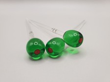 Crate & Barrel Glass Olive Martini Cocktail Picks Stirrers Set of 3 Barware