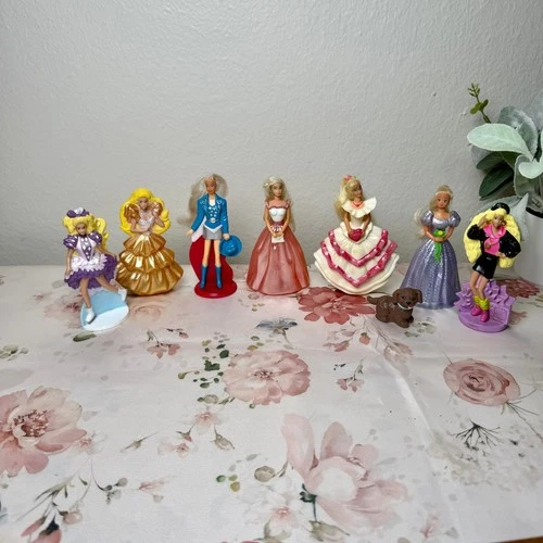 Vintage 1991 Barbie McDonalds Happy Meal Toy Lot 7 Figures 1 Puppy Mattel 90s