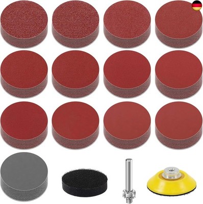 KONGMING 130 Stück Schleifpapier Klett 2 Zoll 50mm Körnung 80 100 120 150 240 3