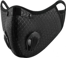 Breathable Reusable Respirator Mask with 2 Activated Carbon Filters - Black