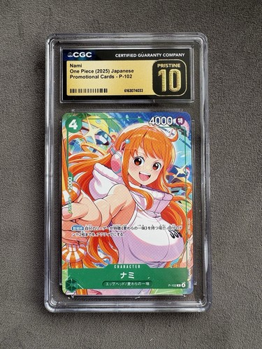 CGC 10 Pristine Nami P-102 One Piece TCG Japanese Promo Card