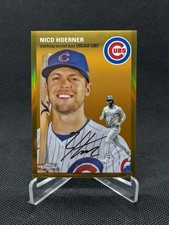 2023 TOPPS CHROME PLATINUM ANNIVERSARY 236 NICO HOERNER CUBS GOLD REFRACTOR /50