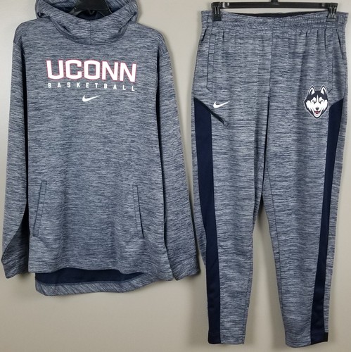 NIKE UCONN MENS BASKETBALL SWEATSUIT HOODIE + PANTS SET TEAM ISSUED (SIZE 2XLT)
