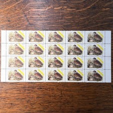 CINDERELLA: HUNTING STAMPS, FISH AND WILDLIFE VICTORIA 1977 $2 BLOCK 20 MUH,,