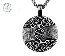 Halskette Edelstahl Lebensbaum Yin Yang Baum Amulett Glücksbringer Geschenkidee