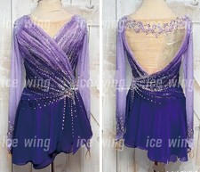 Figure Skating Dress Ice Skating Dress purple dyeing Competition Skating Wear