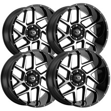 Set-4 Vision 360 Sliver 20x9 6x5.5 0mm Blackmachined Wheels Rims 20 Inch