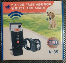 OK Pet 2 in 1 Wireless Dog Fence and Training Collar System Model A-39 NEW