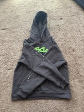 Spyder Boys Gray Pullover Hoodie M 100 Cotton Graphic Spider Web