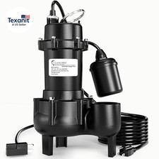 Bomba de aguas residuales sumergible 1HP 6600 GPH, bomba de efluentes de hierro fundido de alta resistencia con Au