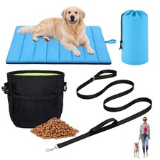 3-in-1 Waterproof Outdoor Dog Bed Camping Gear Kit, 43"x27" Portable Travel P...