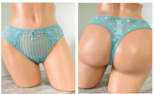 Victoria's Secret XLARGE THE LACIE SHEER HERITAGE THONG PANTY Dusty Turquoise