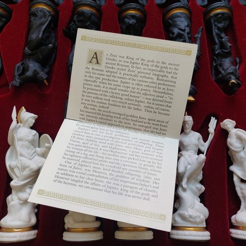 1988 Franklin Mint Chess Set Of The Gods Chessboard Complete 24k Bisque Feldman - Picture 15 of 15
