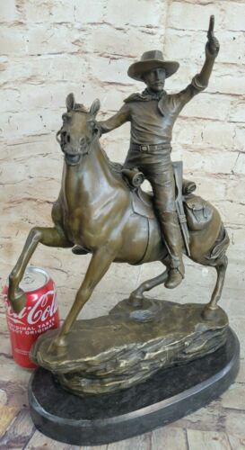 The Desperado Por Carl Kauba Cowboy Marshal Caballo Pistola Bronce Escultura Art - Bild 1 von 7