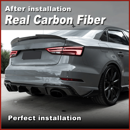 Difusor divisor alerón trasero carbono Canard se adapta a Audi RS3 2017-2021 - Imagen 4 de 13
