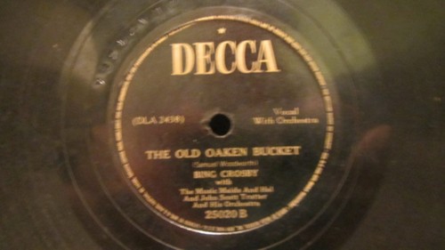 Vintage 78 Decca LP Record Bing Crosby Singing Clementine & The Old Oaken Bucket - Picture 3 of 4