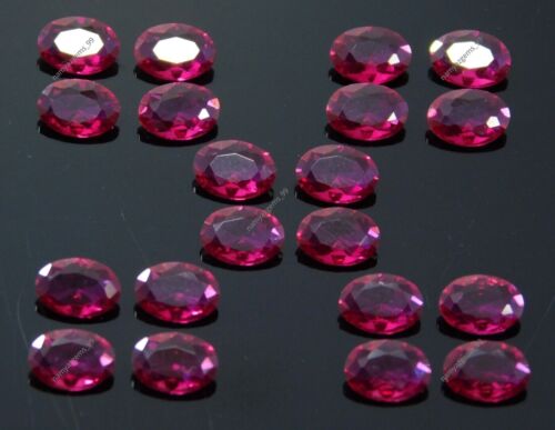 20 Pic Natural Ruby Red Oval shape CERTIFIED Loose Gemstones 7x5 MM Lot - Picture 3 of 6