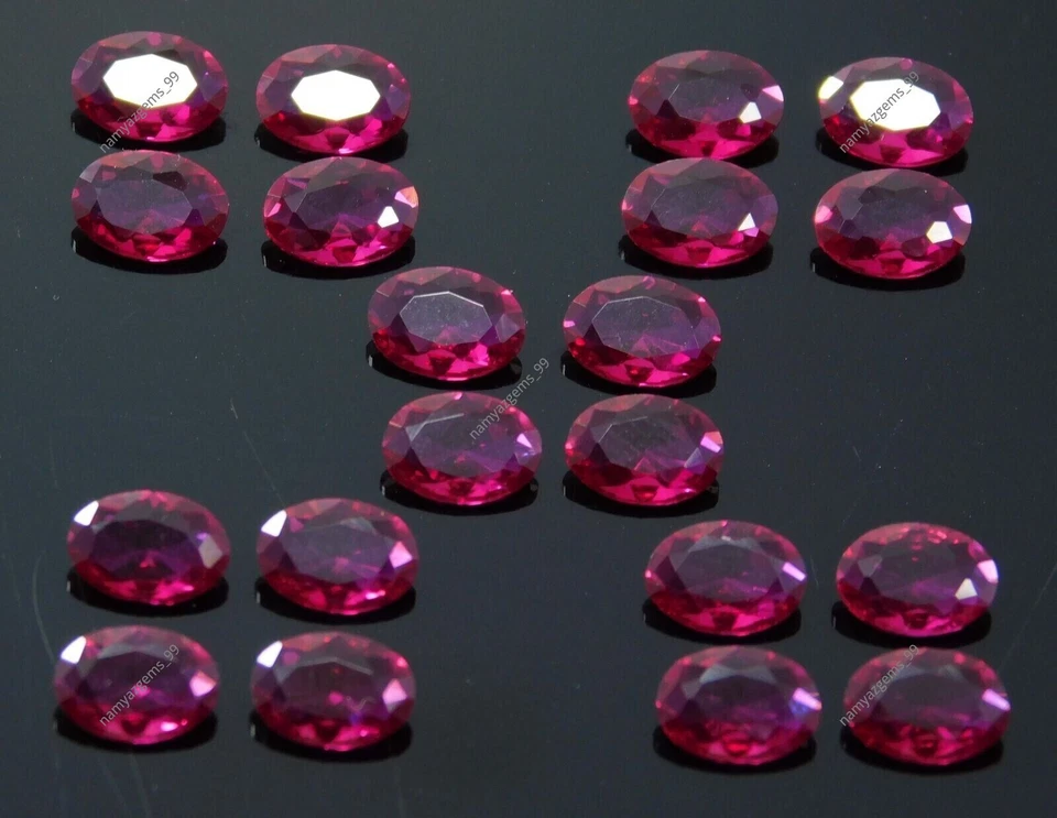 20 Pic Natural Ruby Red Oval shape CERTIFIED Loose Gemstones 7x5 MM Lot - Image 3 of 4