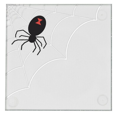 Spooky Spider Halloween 3.5'' Square Glass Coasters by DCM Solutions