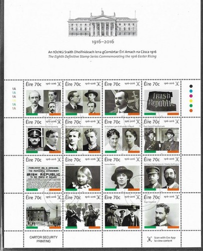 IRLAND 1916 EASTER RISING ANNIV IRISCHE REPUBLIK 2016 GEBRAUCHTES SONDERBLATT