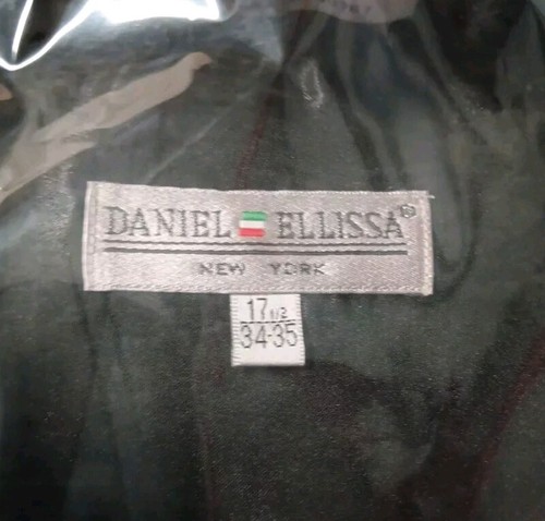 NEW Daniel Ellissa Men's Black Dress Shirt w/ Tie Long Sleeve Mens 17.5/34-35 - Picture 4 of 6