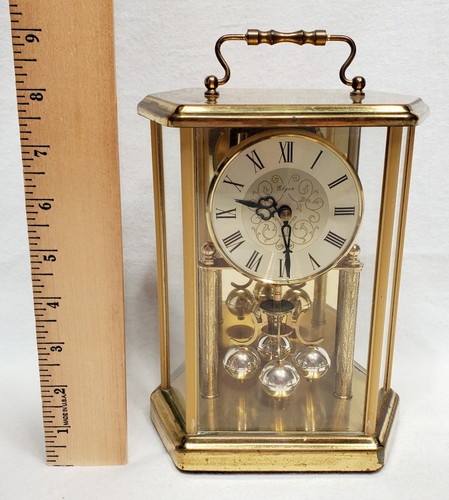 VINTAGE 1980er ELGIN MESSING KUTSCHENSTIL JUBILÄUM KAMINUHR - Germany - Bild 10 von 11