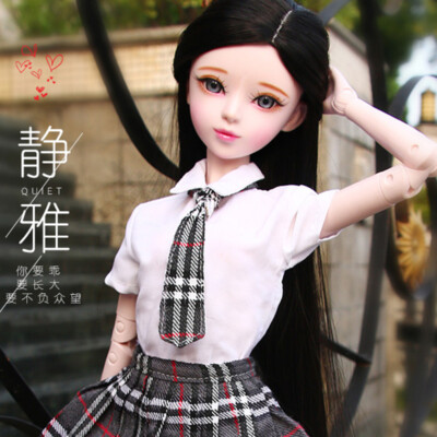 1/3 BJD Doll 60cm Ball Jointed Girl Puppe Full Set Outfit Eyes Wig Shoes Toy 