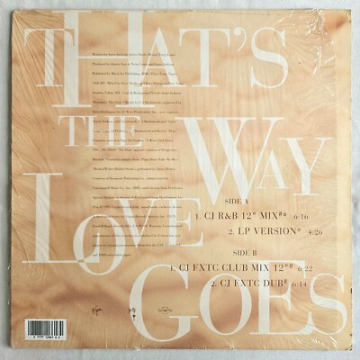 90'S R&B - JANET JACKSON - THAT'S THE WAY LOVE GOES - VIRGIN RECORDS OG