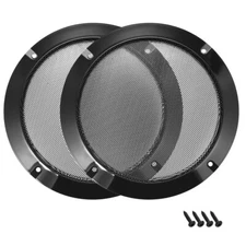 2pcs 6.5" Speaker Grill Mesh Decorative Circle Woofer Protector Cover Black