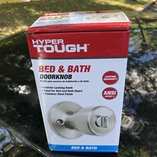 NEW!! Bed And Bath Doorknob Stainless Steel Finish Hyper Tough