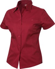 Damen Kurzarm Twill Bluse Damenbluse feminin ...