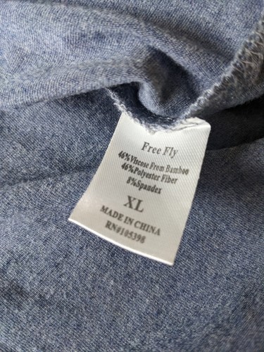 Free Fly Performance Bambus Kurzarm Poloshirt mit Knöpfen Herren XL blau - Bild 4 von 7