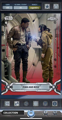 Topps Digital Star Wars Card Trader Chrome Legacy Finn Rose LEGENDARY 24cc!!