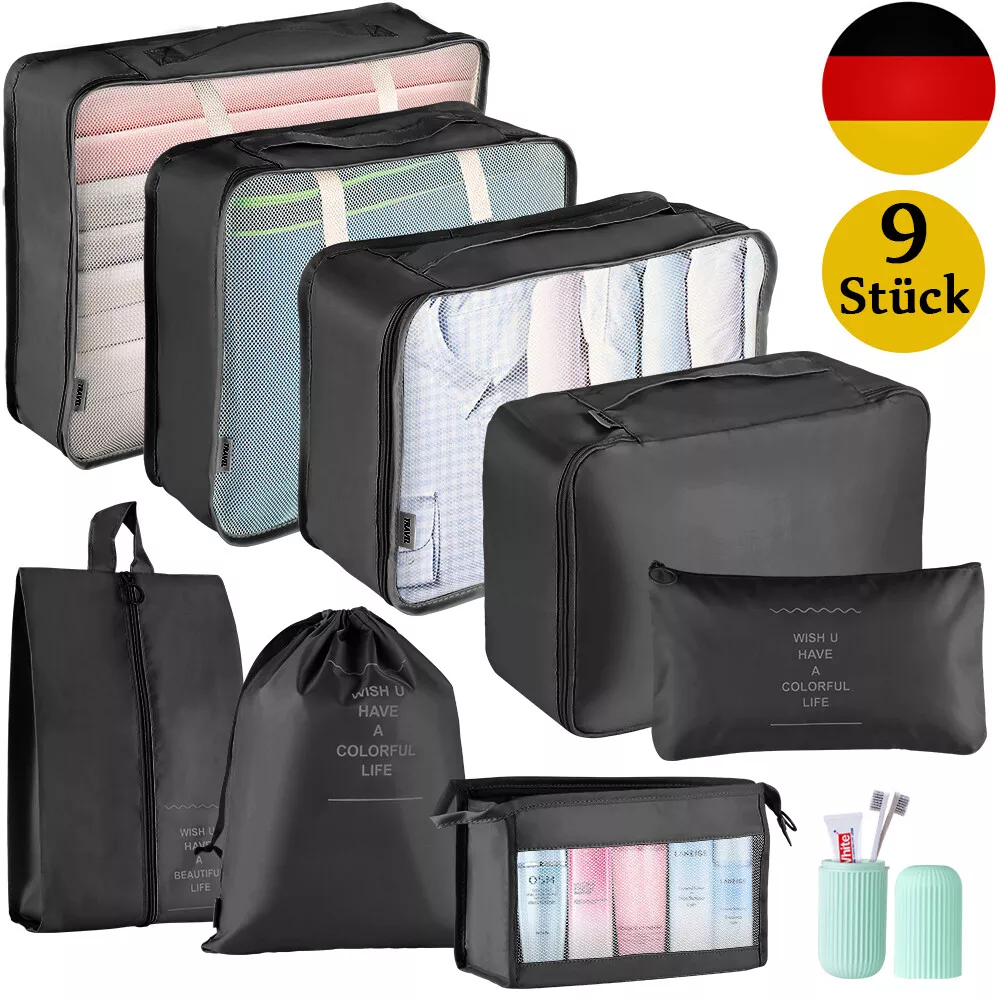 9er Koffer Organizer set, Packing Cubes Kleidertaschen Reiseorganizer  Packwürfel