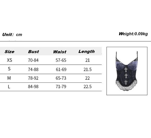 Gothic Spitze Netz Crop Tops Sexy Spaghettiträger Korsett Tops Goth Punk Weste - Bild 2 von 14