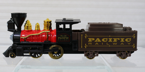 Steam Engine/Tender Black Pilot/Cow Catcher Red Boiler Brown Tender Pacific RR - Picture 2 of 6