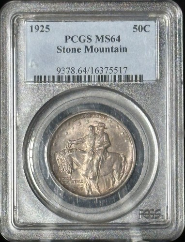 Media plata conmemorativa Stone Mountain Georgia 1925 graduación profesional MS 64