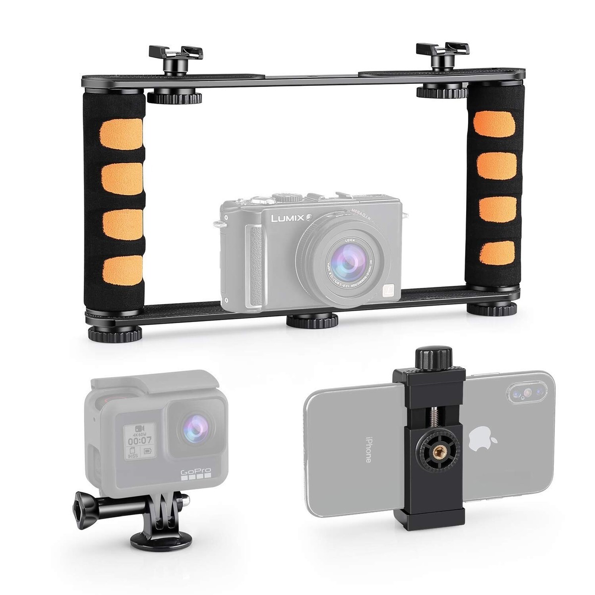 Handheld Rig Mobile Phone Camera Stabilizer Holder Frame Video Recording  Cage