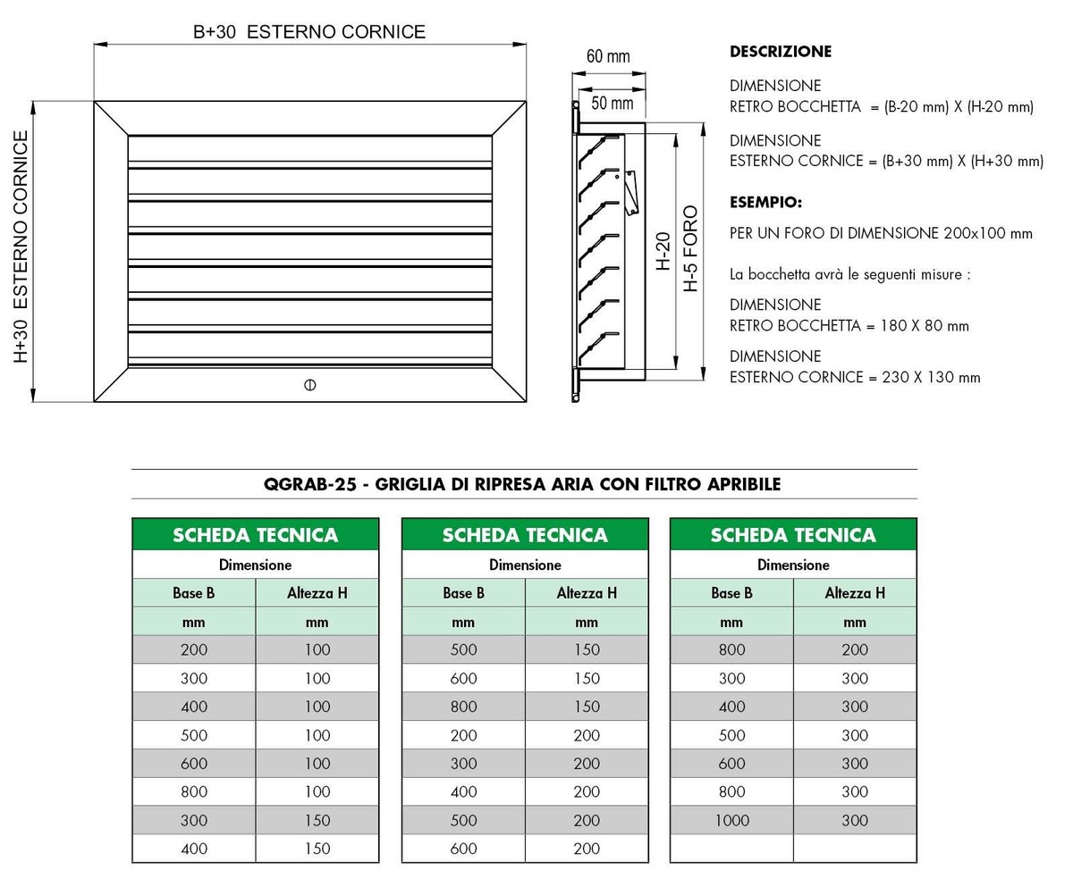 Griglia Ripresa Aria Alluminio 800x300 Mm - Per Condizionamento, Con Filtro G2, Bianco Griglia Condizionamento 800x300 - Foto 8